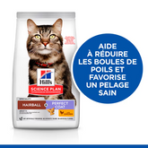 Hill's SCIENCE PLAN Aliment Sec pour Chat Hairball & Perfect Coat - Chat Adulte - Poulet